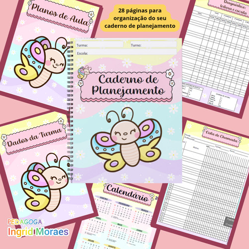 Divisórias para Caderno de Planejamento 2026 – Tema Borboletas