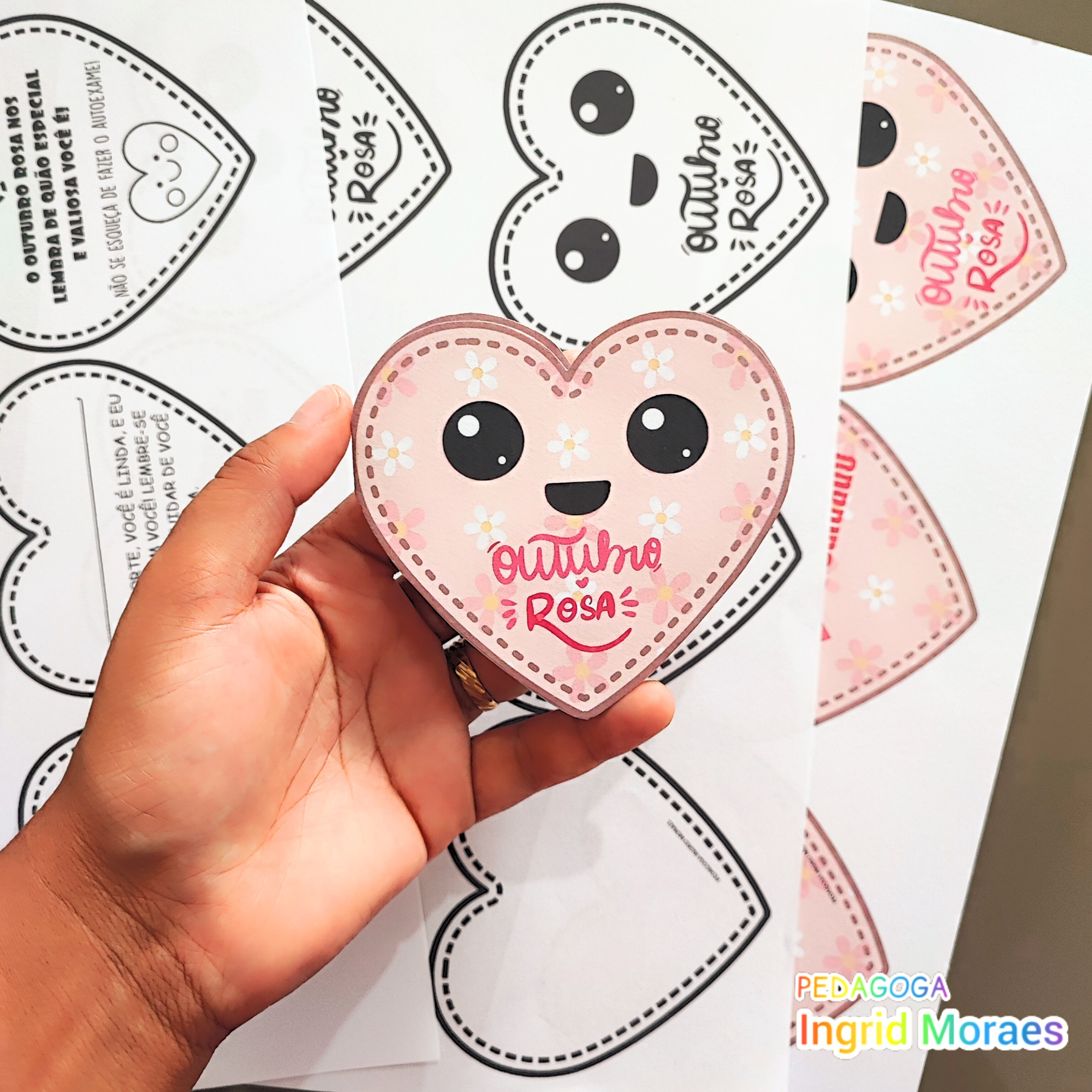 Cartão Coração Outubro Rosa