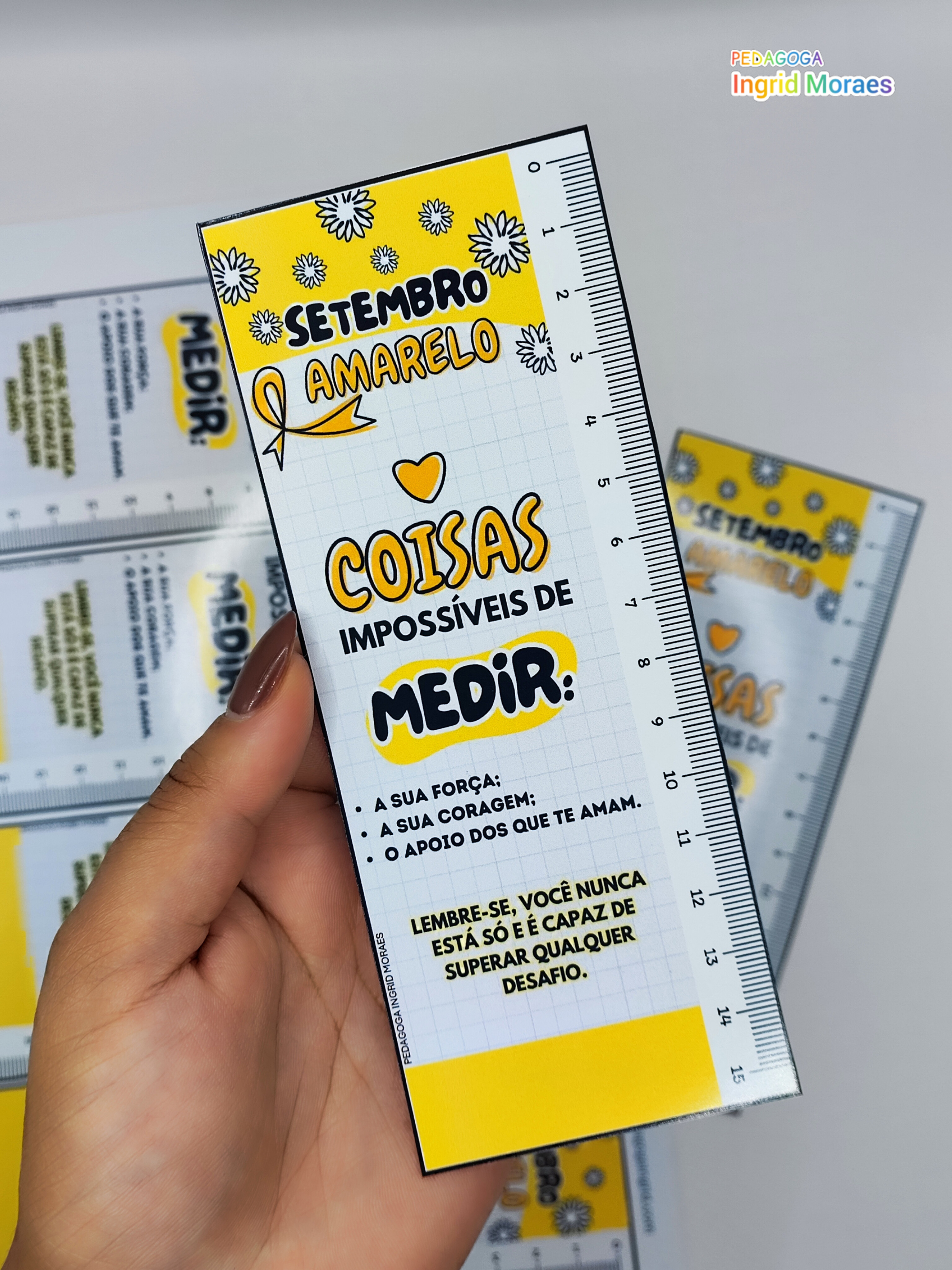 Marcador de Página com Régua - Setembro Amarelo: Valorize a Vida!