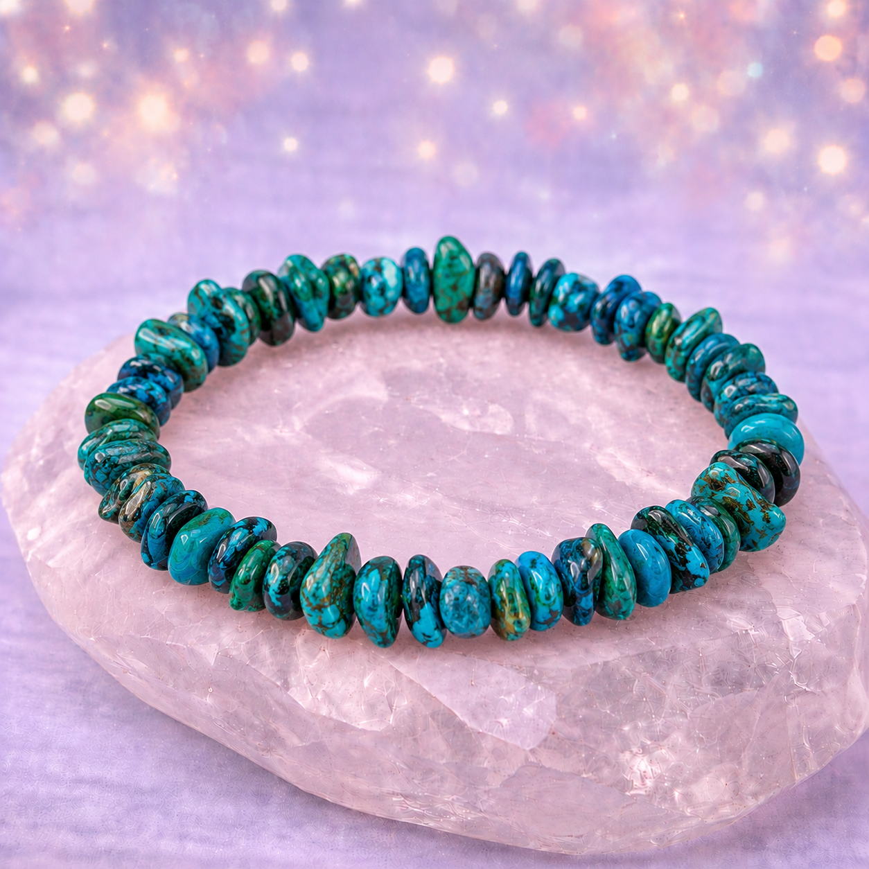 Lebensfluss – Chrysokoll Splitterarmband