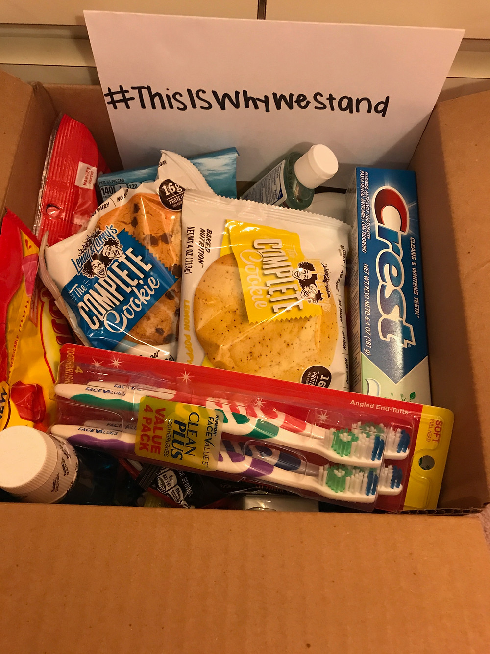 Our This Is Why We Stand care package that was delivered for this event.