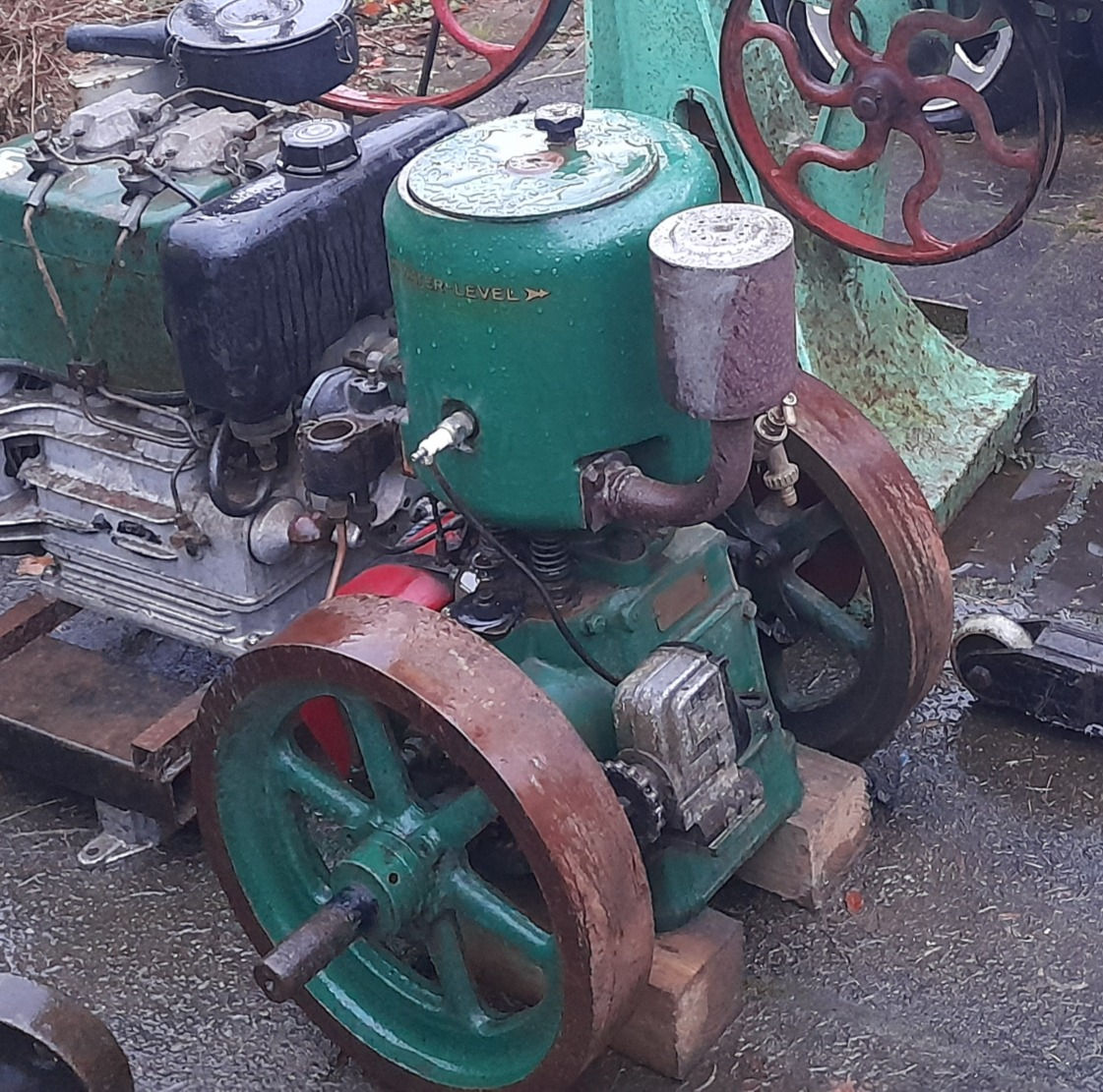 Lister A type twin flywheel petrol stationary engine