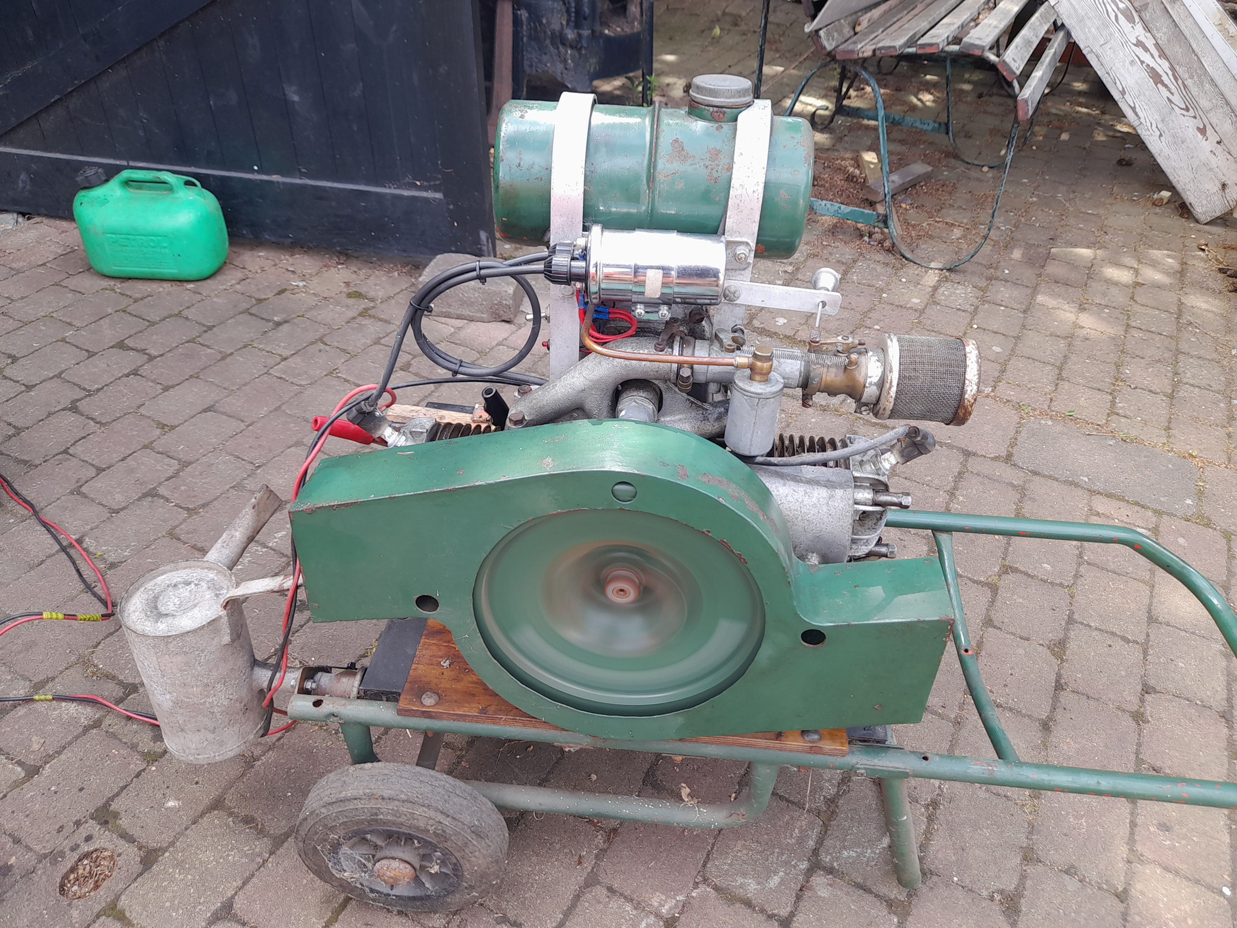 Enfield 2 stroke flat twin petrol stationary engine
