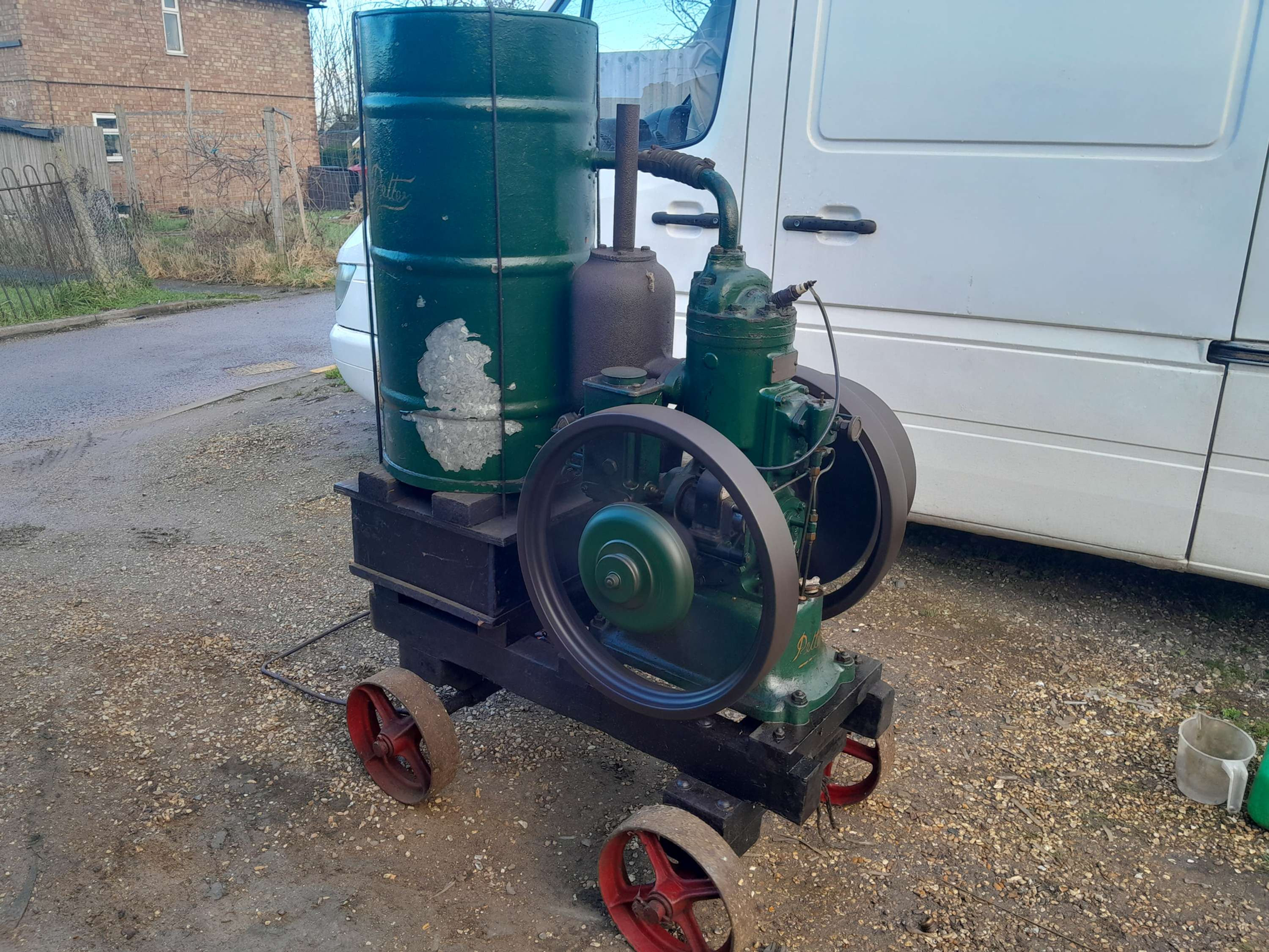 Petter M type 5hp tank cooled stationary engine on original Petter trolley
