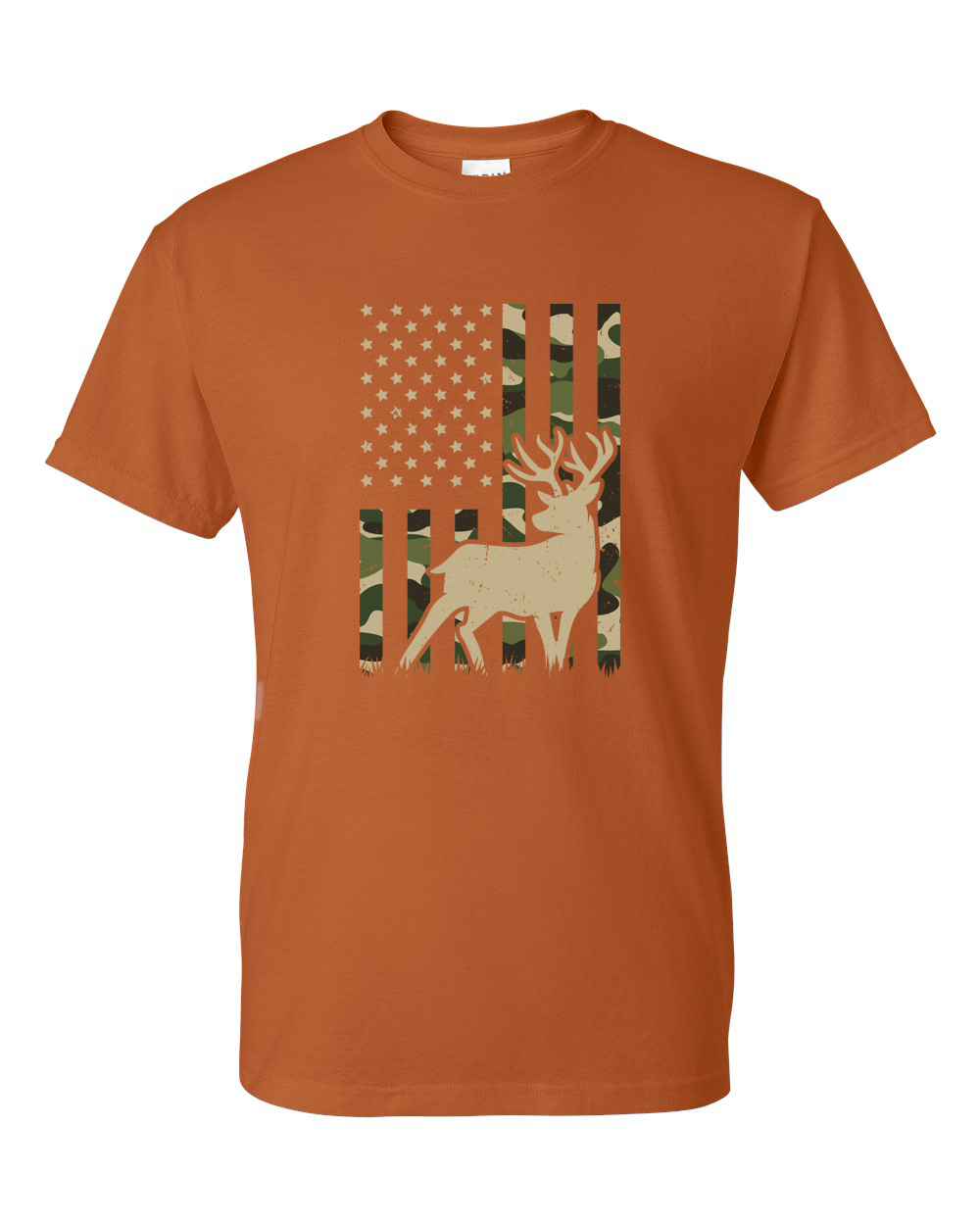 Deer camo American flag tee