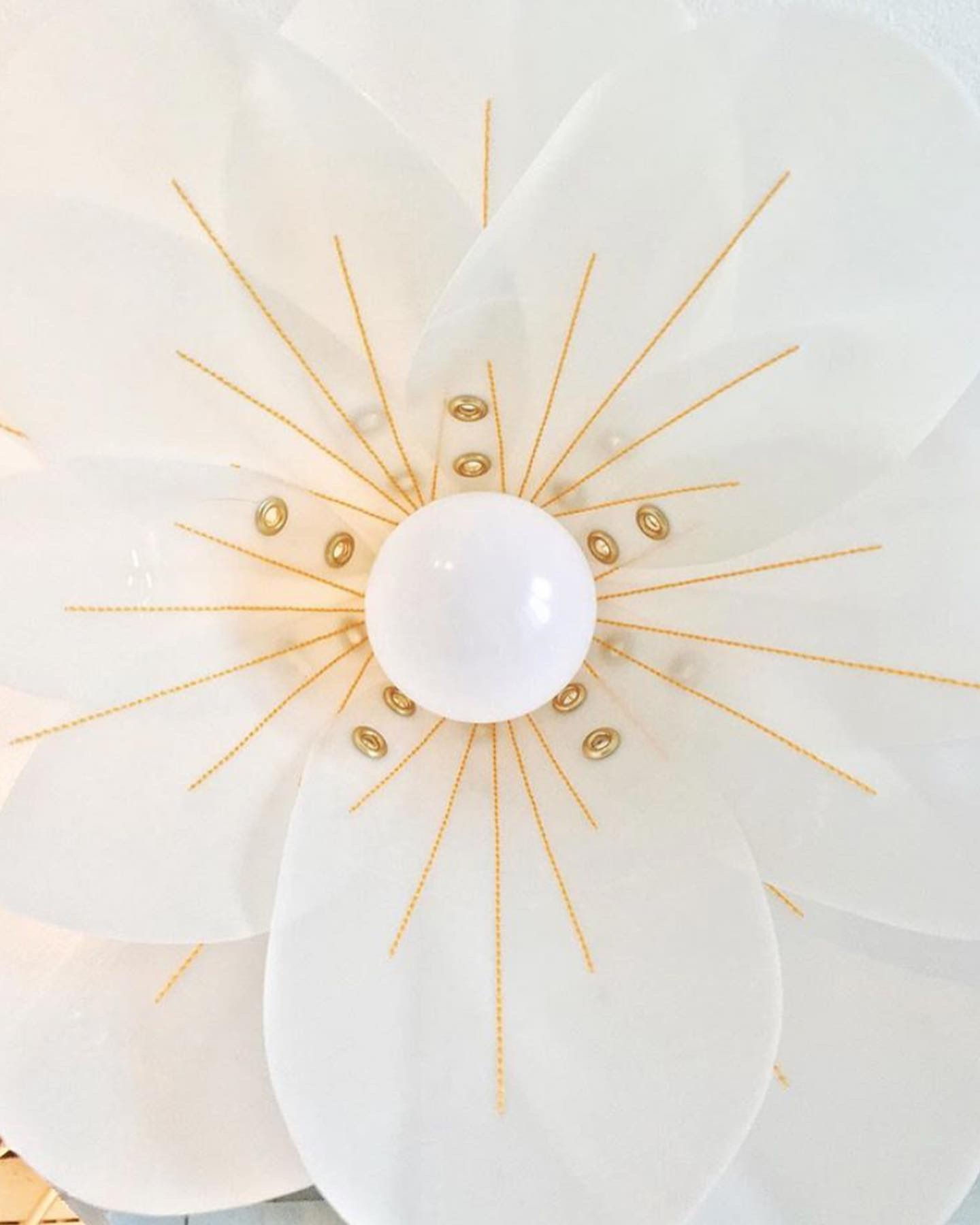 Small White Stitched Lamp with Custom Stitching Colour