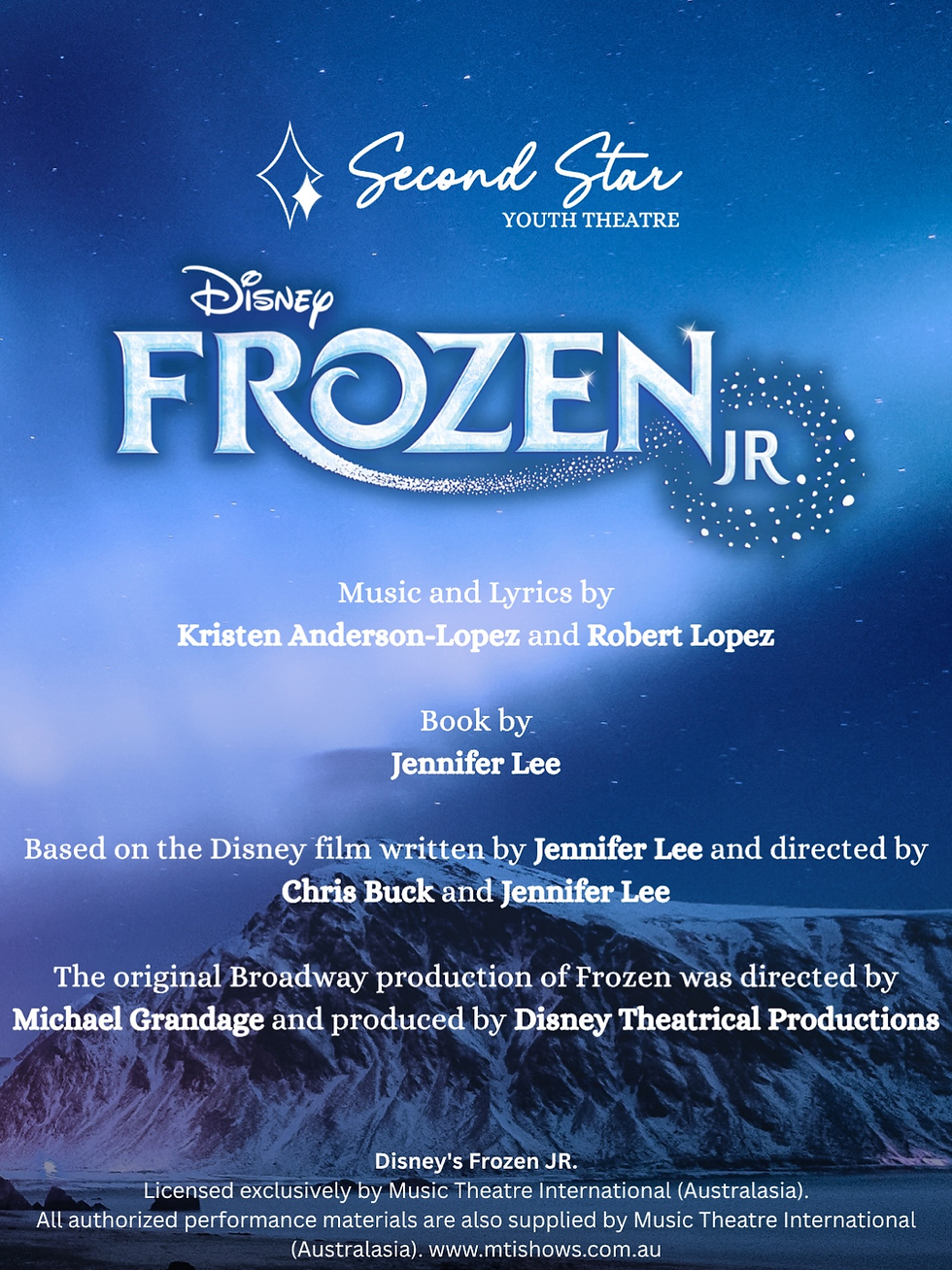 YOUTH AUDITION NOTICE: Frozen Jr - Second Star Youth Theatre