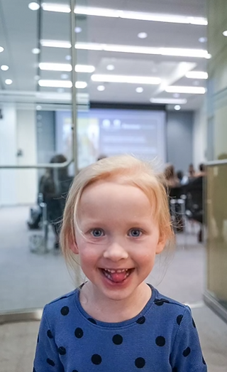 twin Izzy at pitch presentation