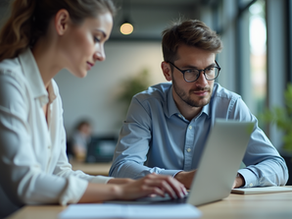 Recruitment consultant reviewing candidate profiles