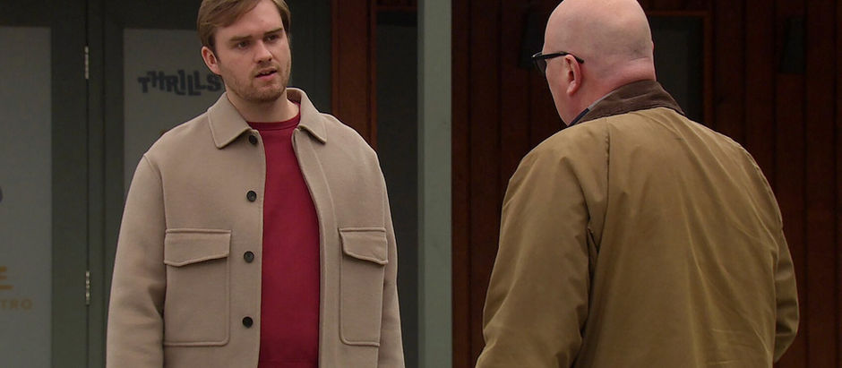 Tom threatens Paddy in order to get his job back in Emmerdale