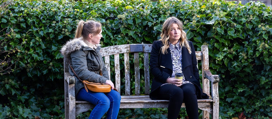 Charity's baby secret weighs heavy ahead of gender reveal party in Emmerdale