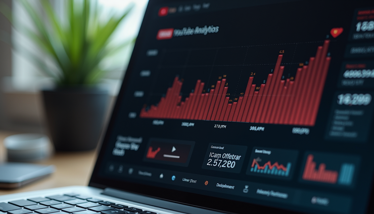 Eye-level view of a YouTube video analytics dashboard showing viewer retention graphs
