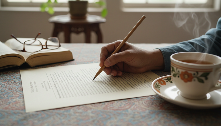 Close-up view of a hand marking unclear clauses in an insurance document