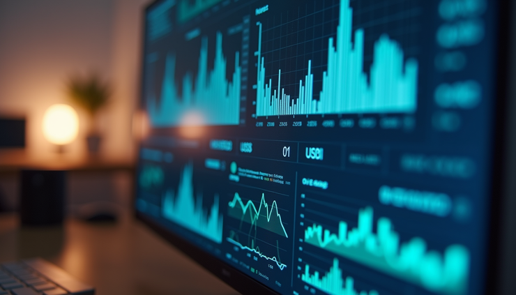 Close-up view of a computer screen showing AI-generated video funnel reports