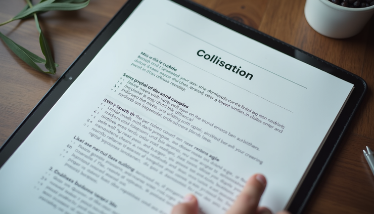 High angle view of a well-organized webpage with clear headings and bullet points