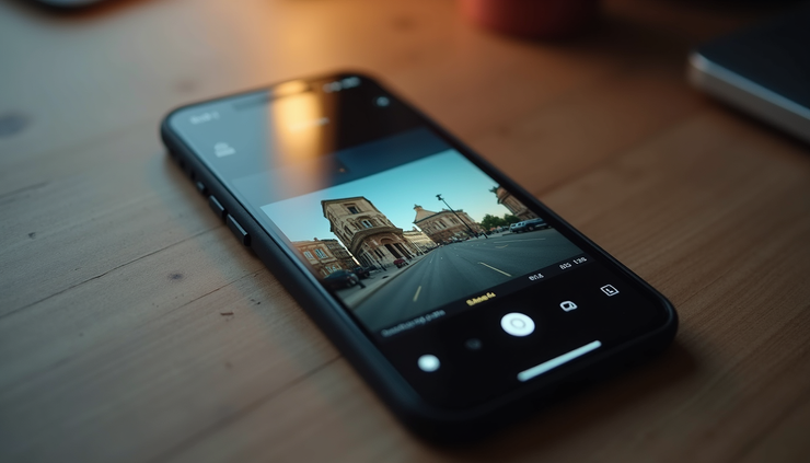 Eye-level view of a smartphone screen showing a short-form video with engagement icons
