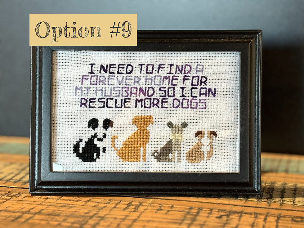 Thumbnail: Cross Stitch Dog Husband Home Art