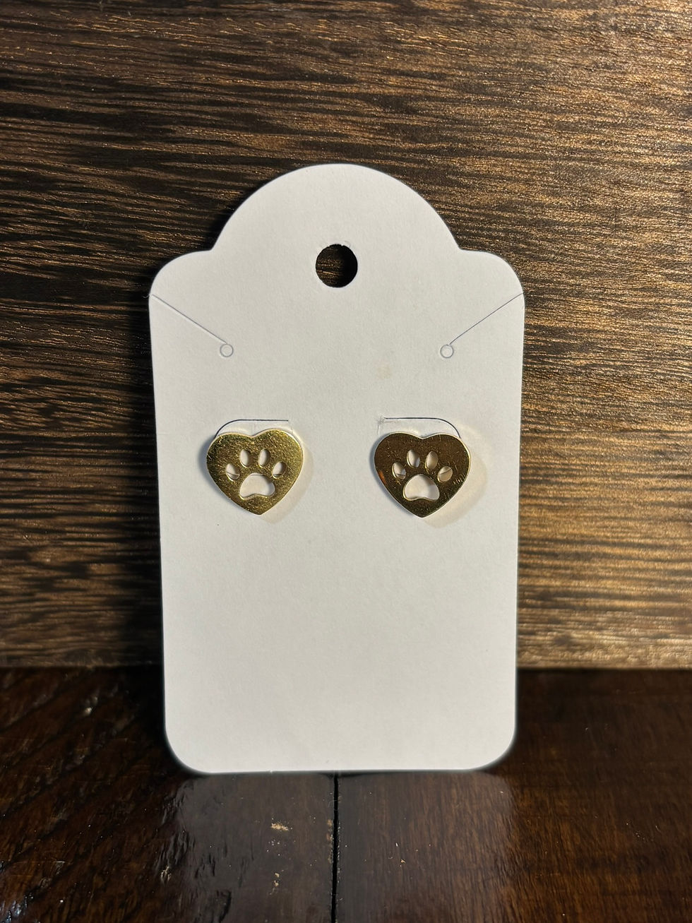 Thumbnail: Dog Paw Heart Stud Earrings