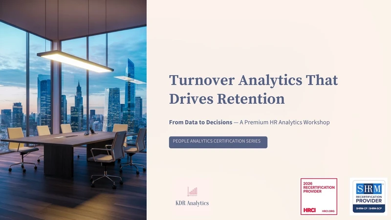 “Cover slide for Turnover Analytics That Drives Retention course featuring employee retention 