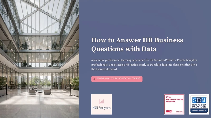 Cover slide for How to Answer HR Business Questions with Data course featuring People Analytics
