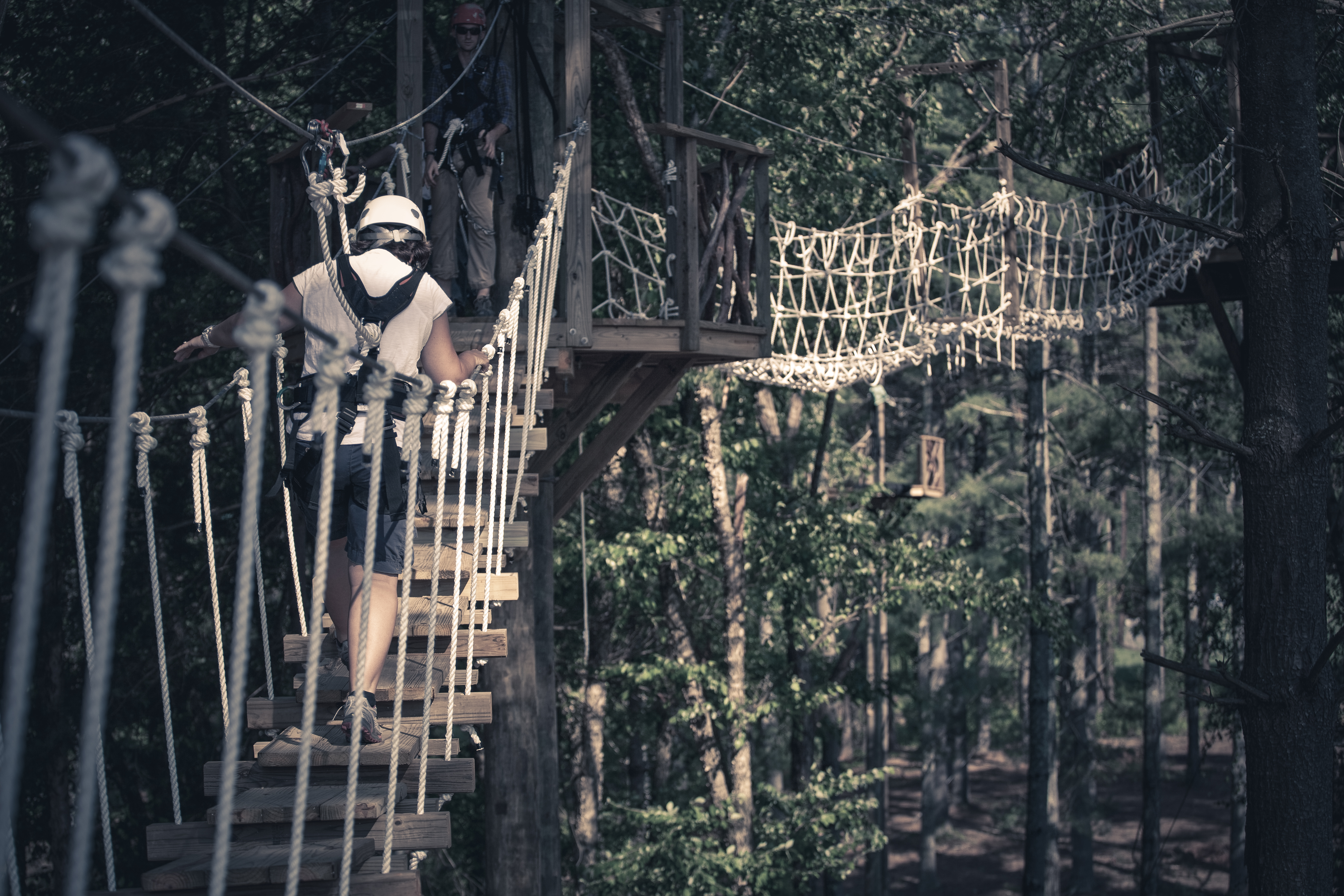 Skywalk to the opening zips