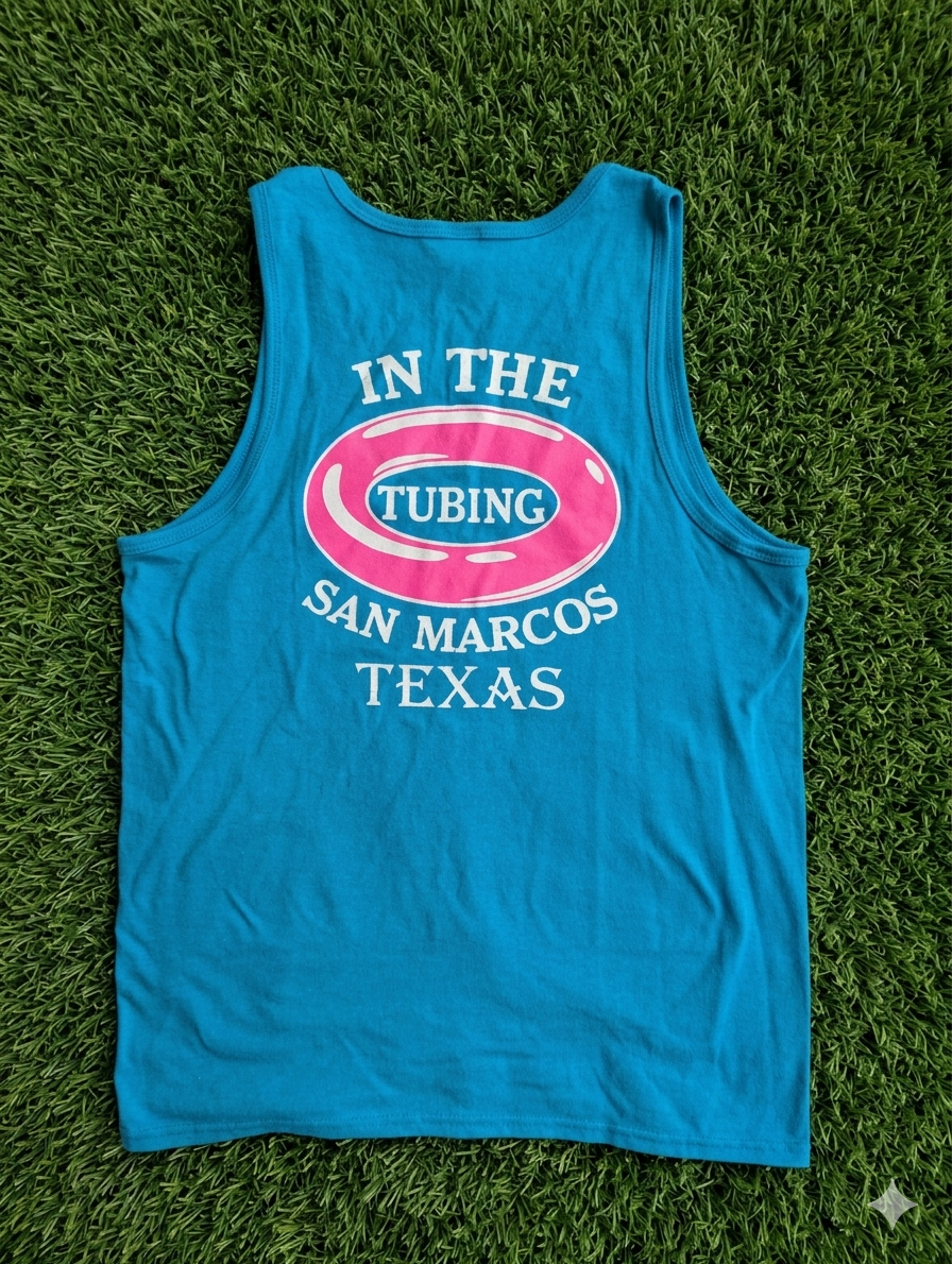 Thumbnail: Laos Inspired Tipsy Tubing San Marcos Tank - Blue