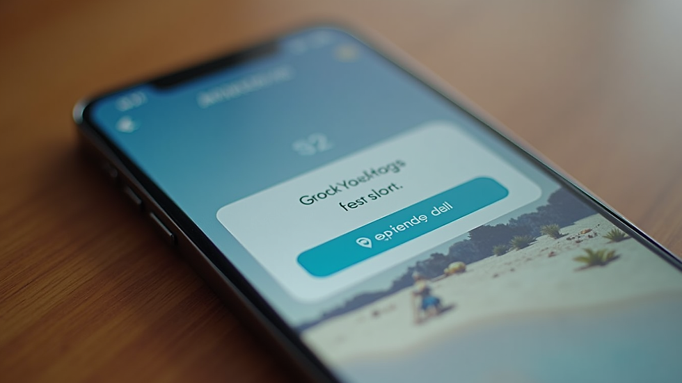 Close-up view of a smartphone displaying a travel deal alert notification