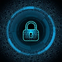Ícone de segurança digital representando proteção de dados e cibersegurança empresarial.