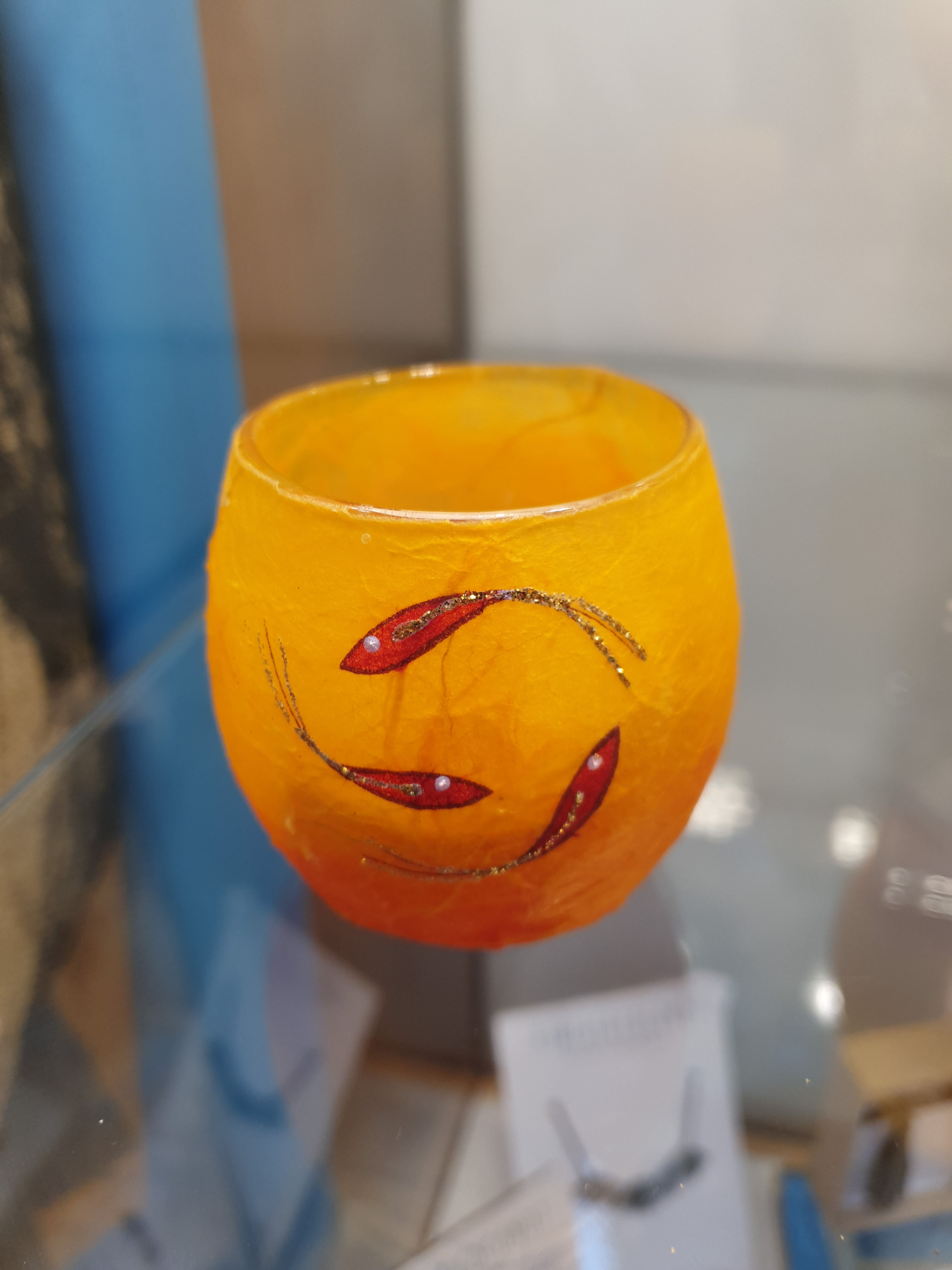 Strawsilk T light Votive Orange fish 