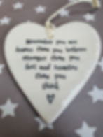 Thumbnail: Ceramic Hanging Heart  Remember You Are Braver