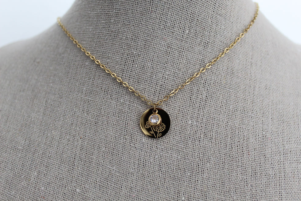Miniature : Collier Fleurs et Pierres de Naissance