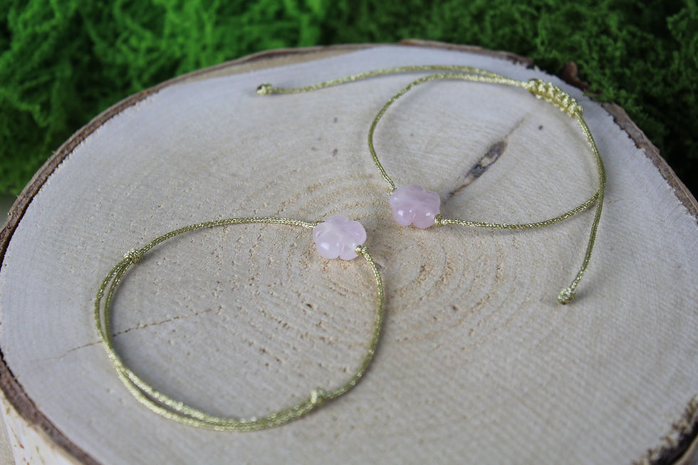 Miniature : Bracelet Réglable Fleur Quartz-Rose