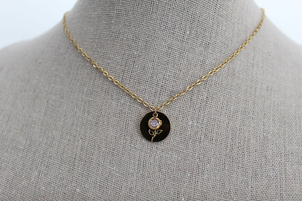 Miniature : Collier Fleurs et Pierres de Naissance
