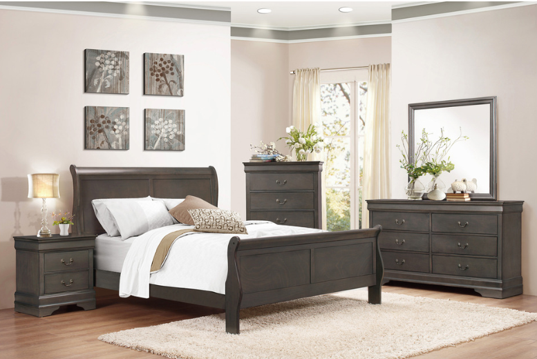 Thumbnail: 5 Piece Sleigh Bed Suit (KB, CH, DR, MR and NS)