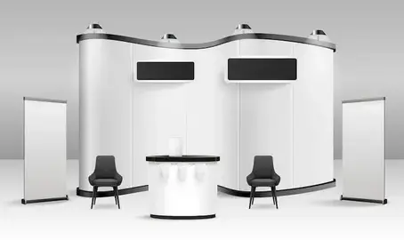 Visually engaging exhibition booth design attracting visitors and generating leads