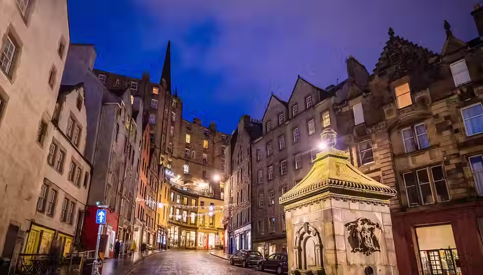 Christmas lights in Edinburgh, Scotland