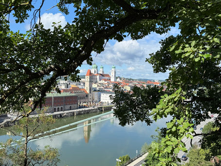 A view of Passau from a hike to the castle