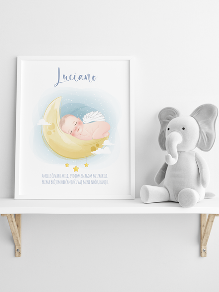 Personalizirani poster anđela čuvara kao tihi vodič koji nježno usmjerava kroz životne izazove i radosti.