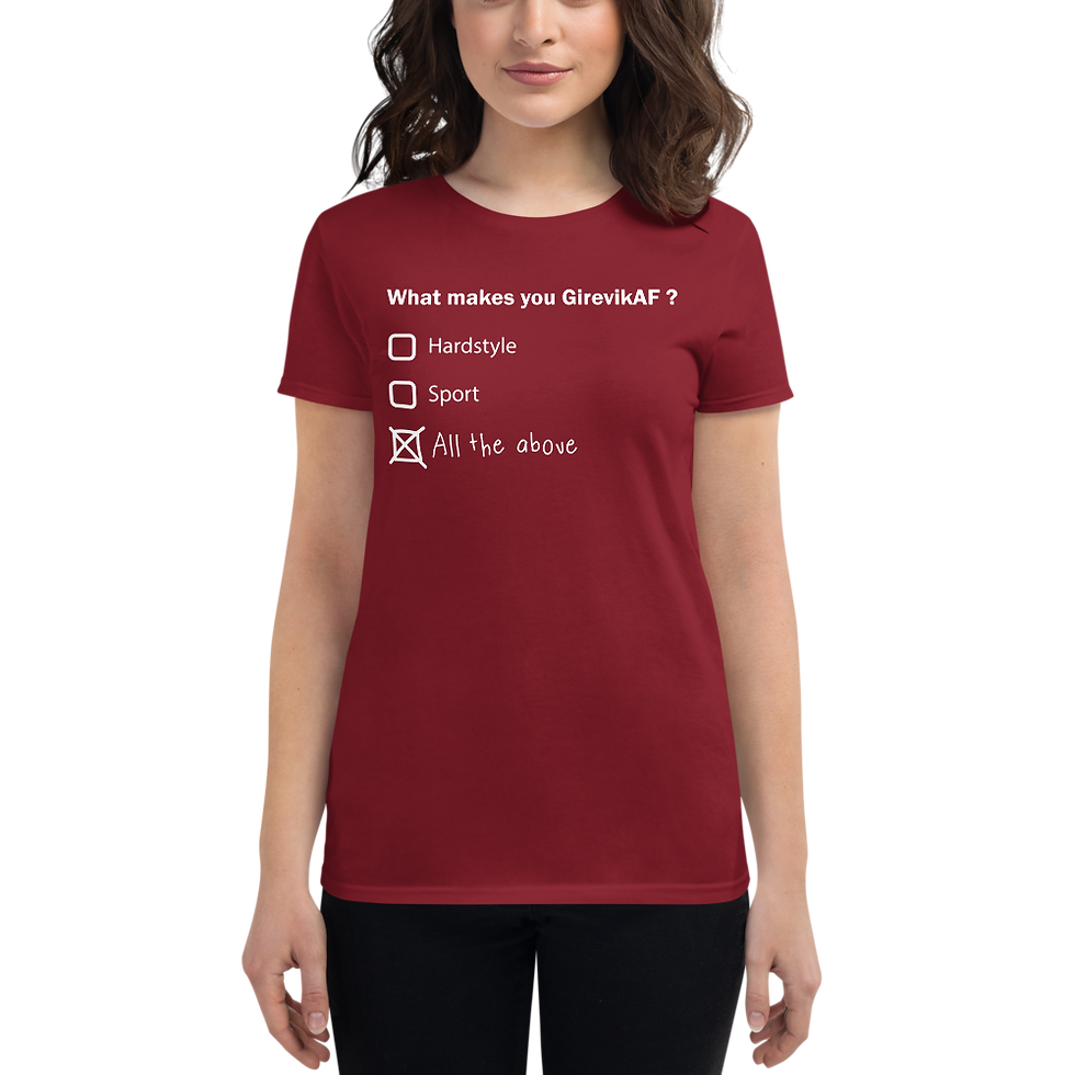 Thumbnail: "What makes you GIrevikAF?" Women's short sleeve t-shirt