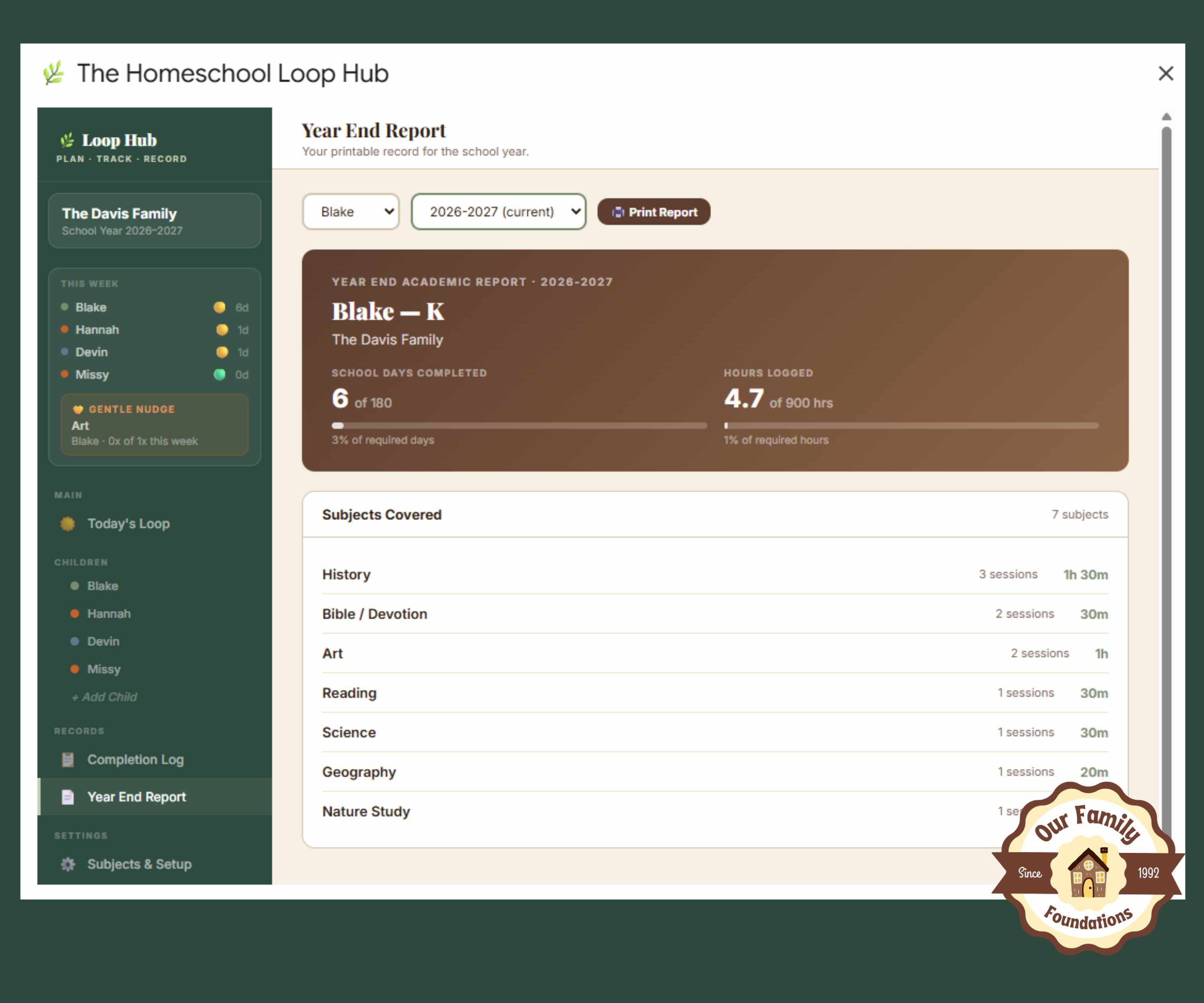 The Homeschool Loop Hub Planner — Your Entire Homeschool Year, Organized in One