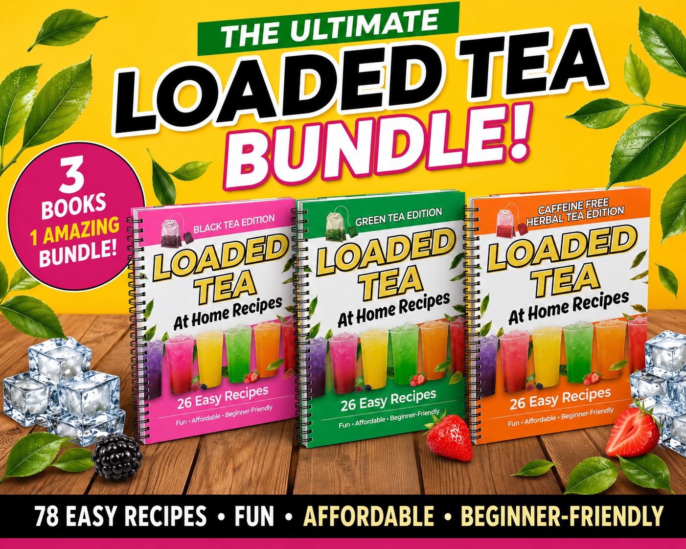 78 Loaded Tea Recipes, 3 Books in One Bundle