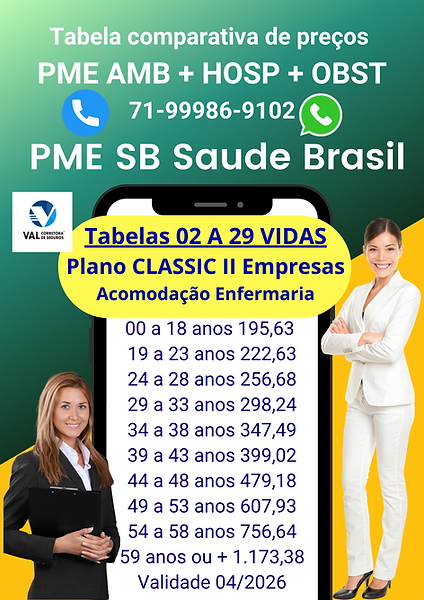 tabelas comparativas de preços sb saude para empresas na bahia