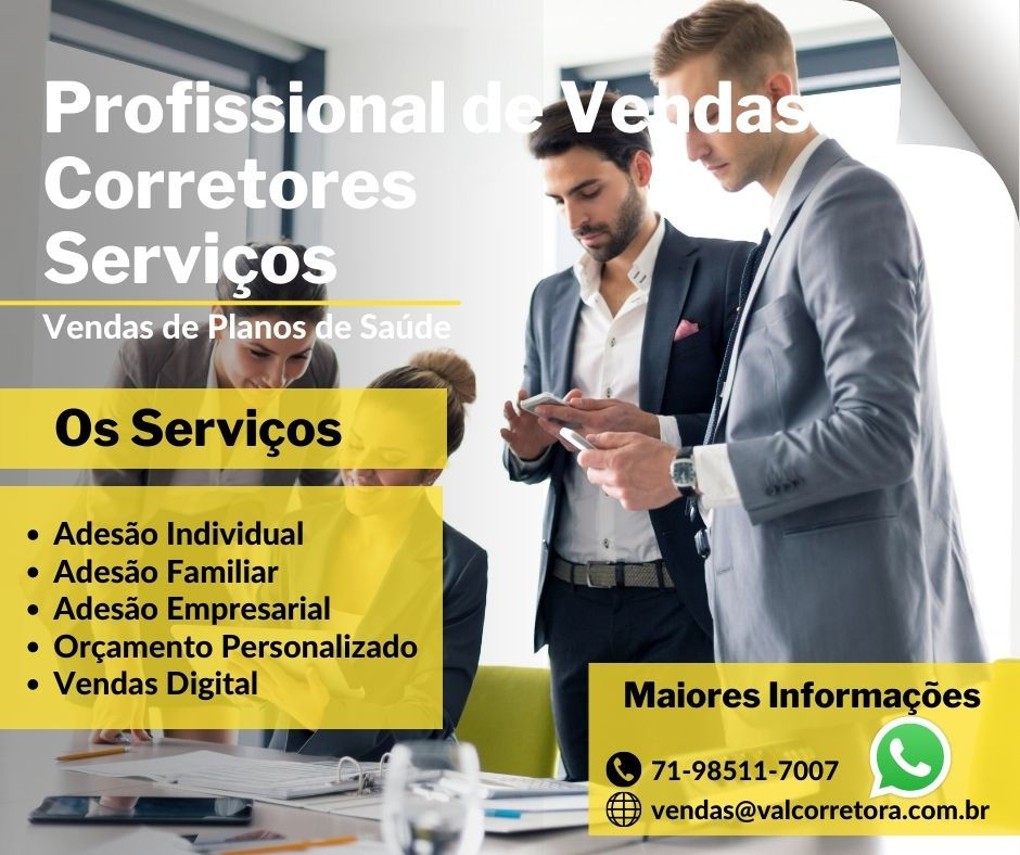 Representante de Vendas: Planos de Saude, Telefone Corretora Vendas de Planos de Saude na Bahia