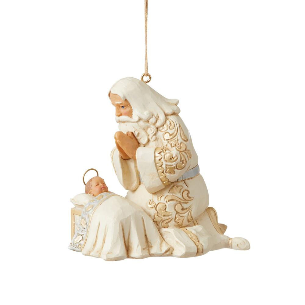 Jim Shore Heartwood Creek Holiday Santa/BabyJesus Orn