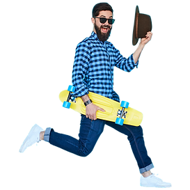 Influencer with Skateboard