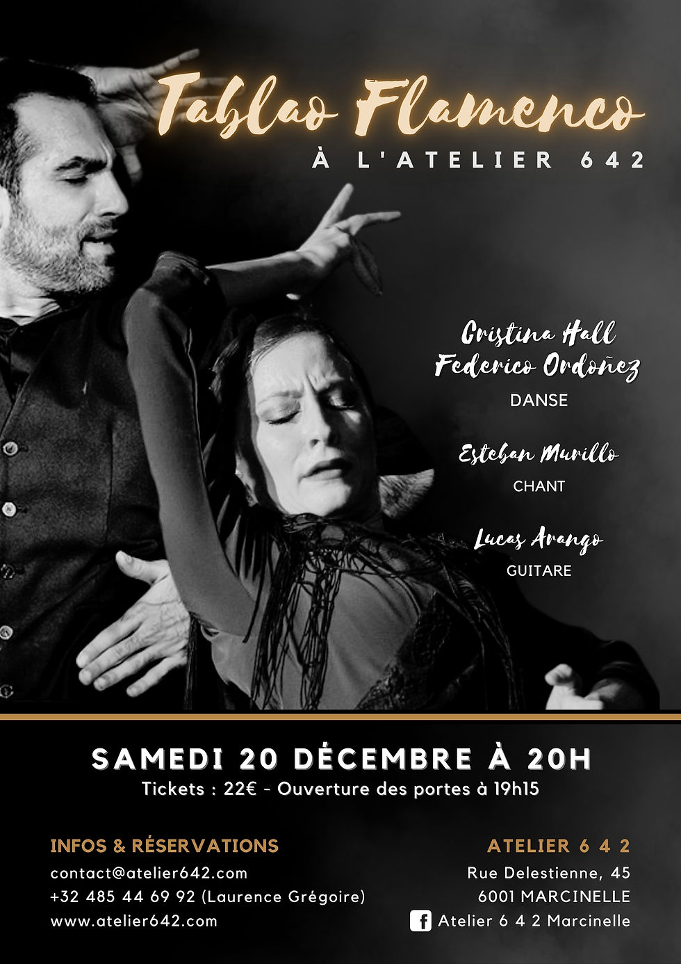 Tablao flamenco - Cristina Hall, Federico Ordóñez, Esteban Murillo y Lucas Arango
