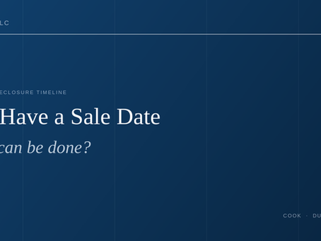 Rai Law, LLC title card reading "You Have a Sale Date - What can be done?" from the firm's Illinois foreclosure timeline series.
