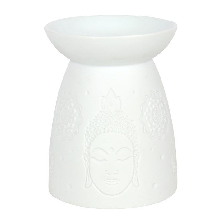 Thumbnail: White Ceramic Buddha Face Oil Burner and Wax Warmer