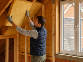 Man die dakisolatie plaatst