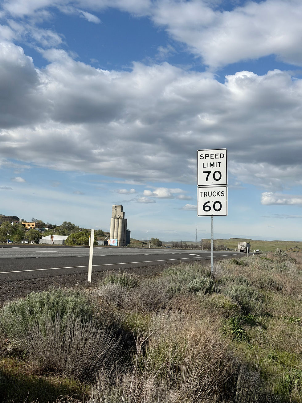 SPEED ZONES - Signage returns to 70 mph north of Blanton Toad and Eltopia West Road for northbound traffic on Highway  395.